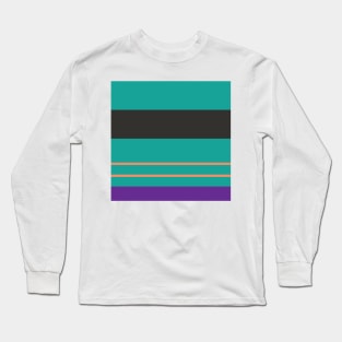 A fantastic adaptation of Light Red Ochre, Big Foot Feet, Purple, Blue/Green and Dark Grey stripes. Long Sleeve T-Shirt